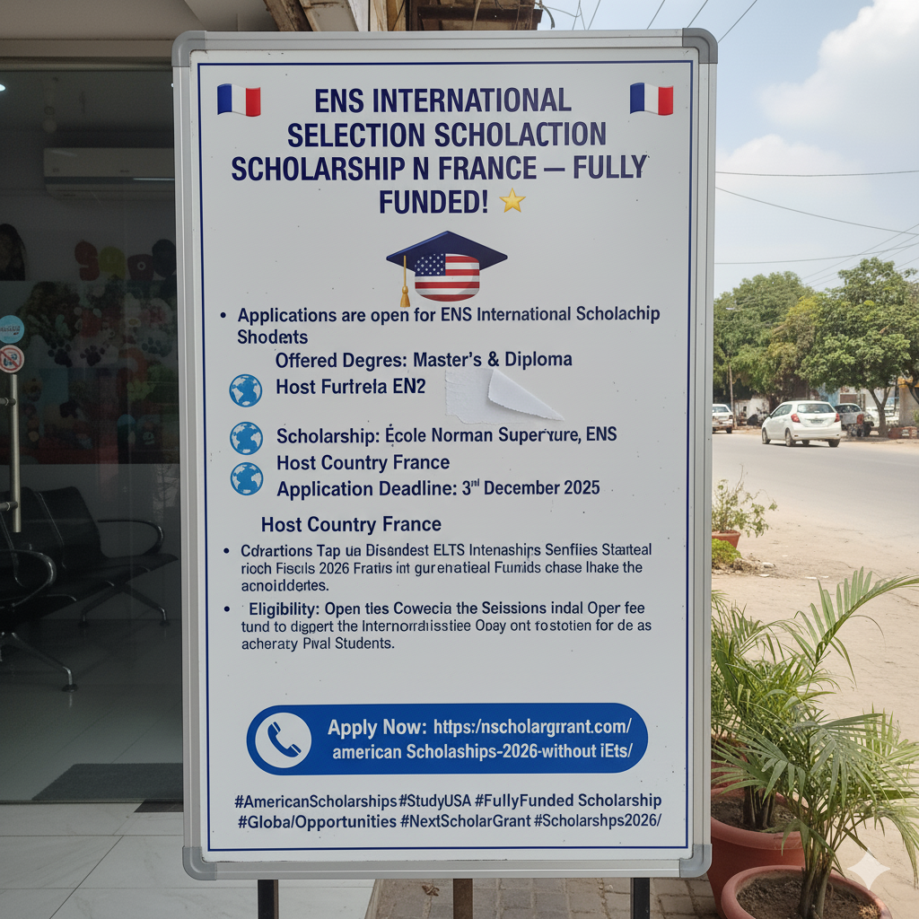ENS International Selection Scholarship 2026 (Fully Funded)