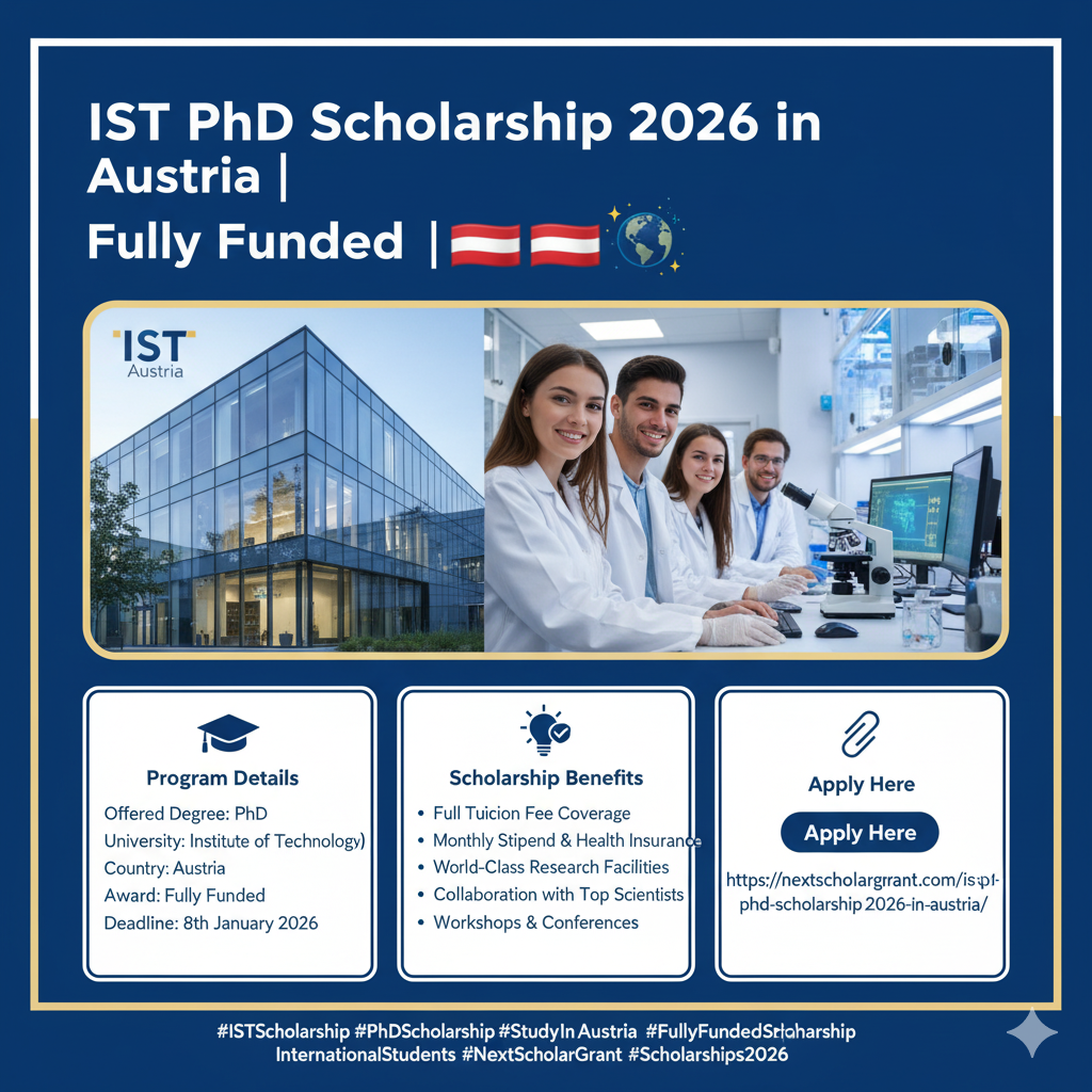 IST PhD Scholarship 2026 in Austria – Fully Funded Research Opportunity