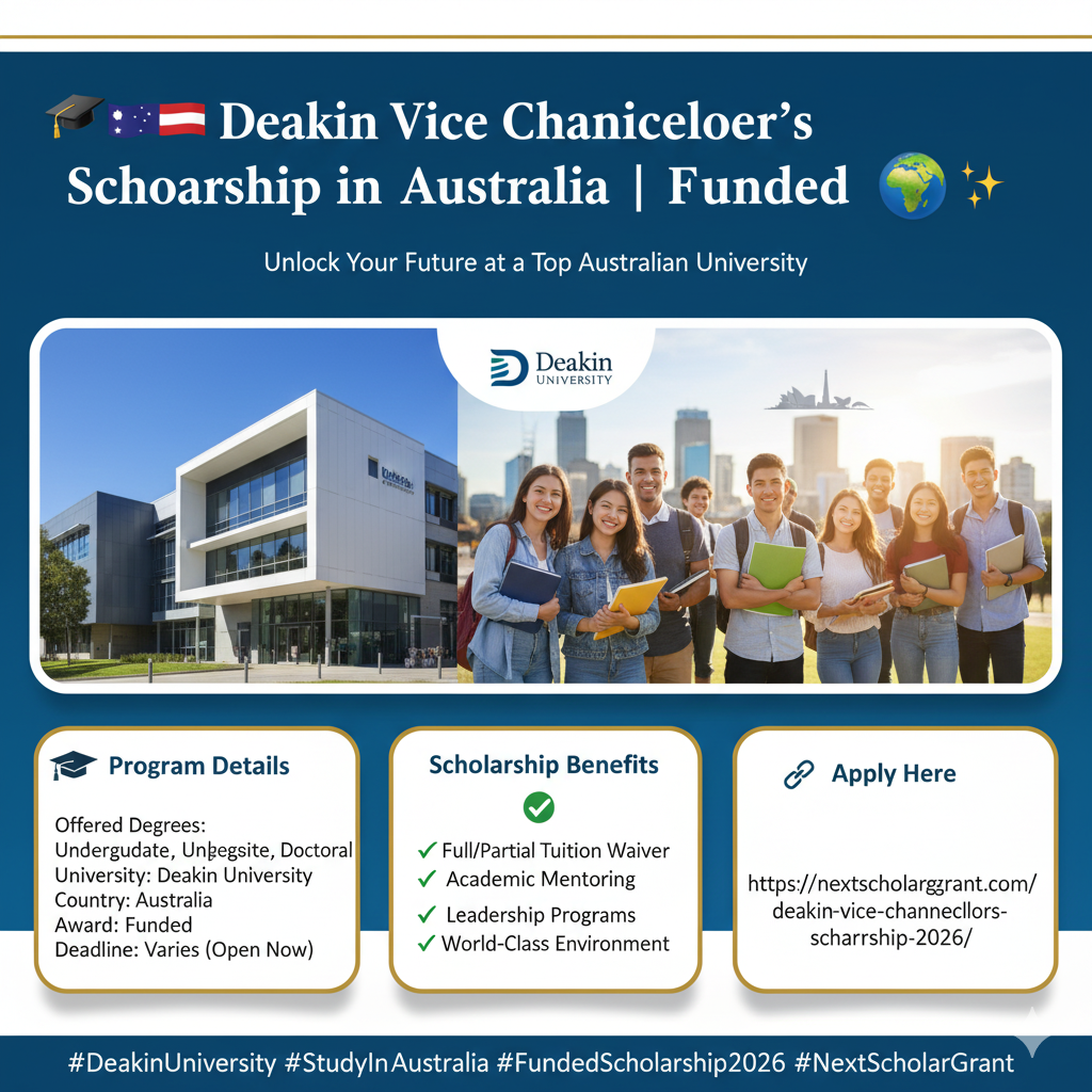 Deakin University Vice-Chancellor’s International Scholarship 2026