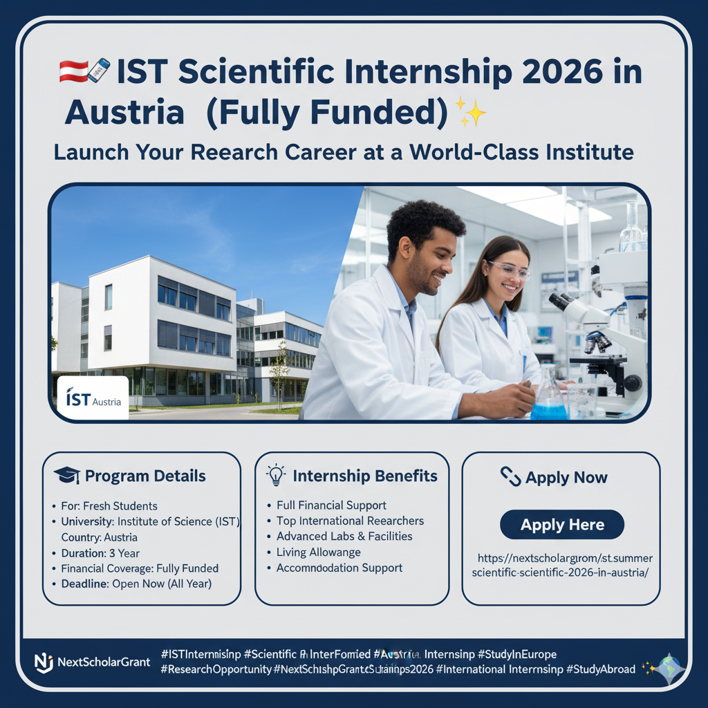 IST Scientific Internship 2026 in Austria – Fully Funded Research Opportunity for Students
