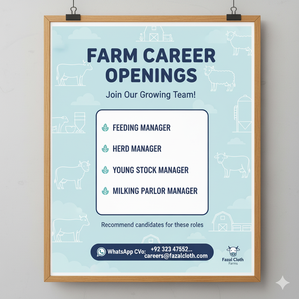 • Feeding Manager • Herd Manager • Young Stock Manager • Milking Parlor Manager