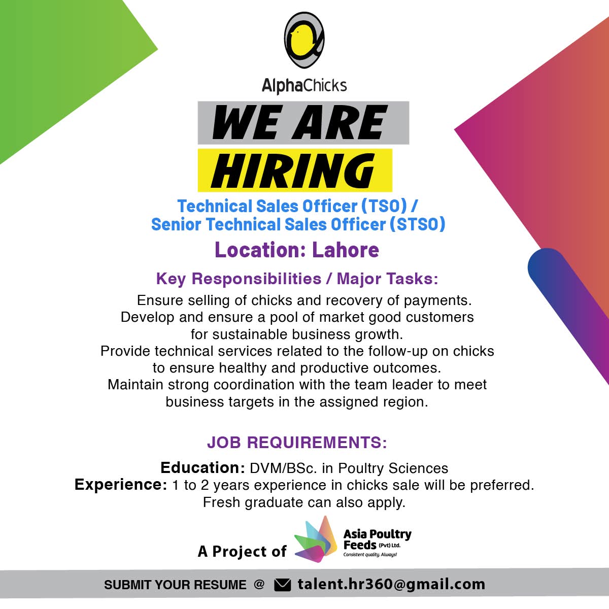 Technical Sales Officer (TSO) / Senior Technical Sales Officer (STSO)