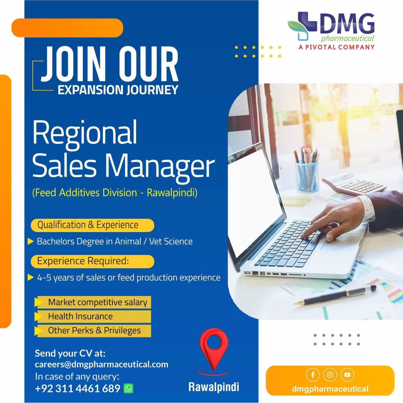 Regional Sales Manager – Feed Additives Division (Rawalpindi) | DMG Pharmaceutical