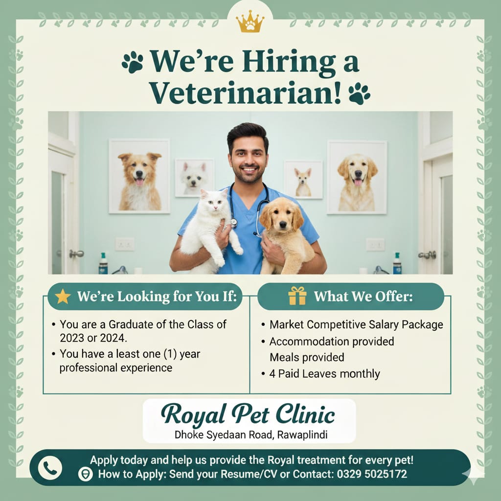 Veterinarian – Royal Pet Clinic (Rawalpindi)