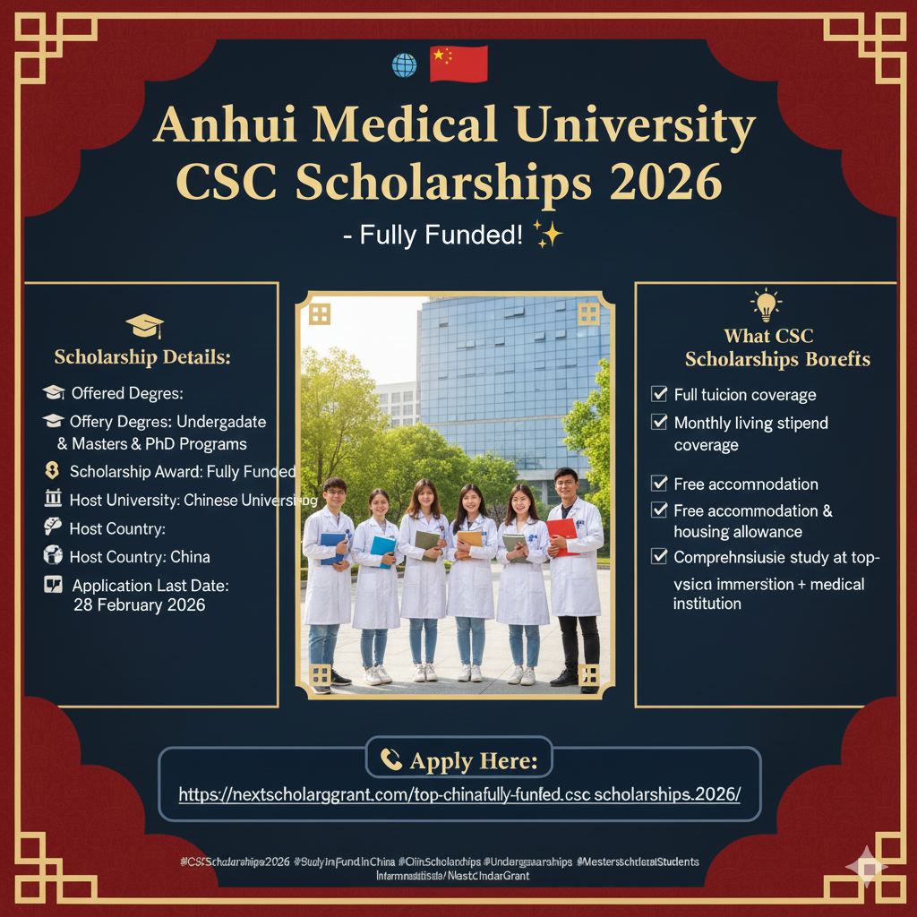 Anhui Medical University CSC Scholarships 2026 – Fully Funded Study in China