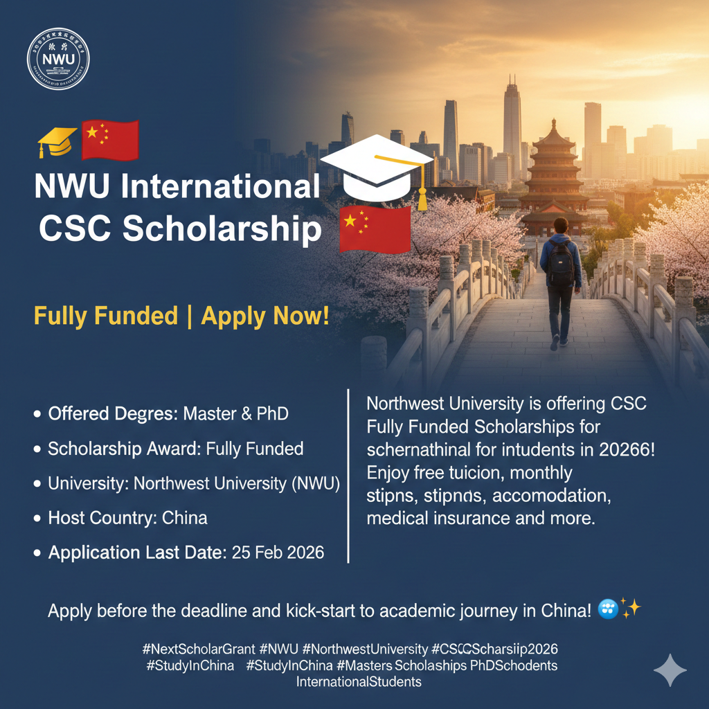 NWU International CSC Scholarship 2026 – Fully Funded