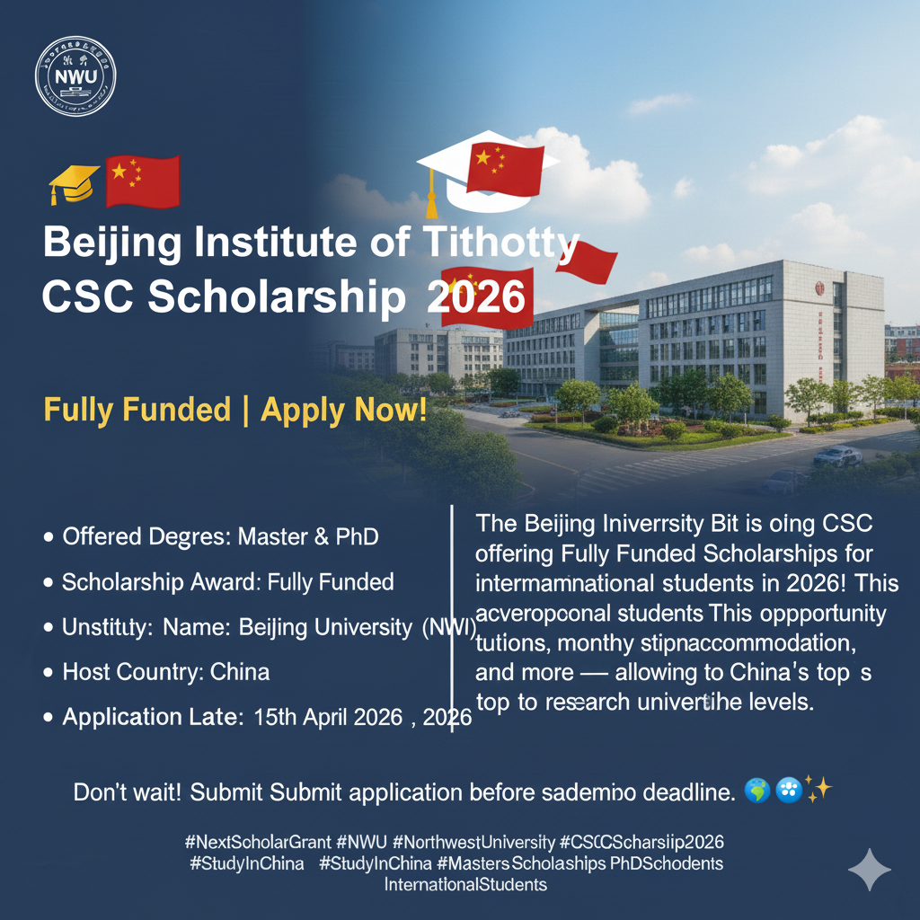 Beijing Institute of Technology CSC Scholarship 2026 – Fully Funded