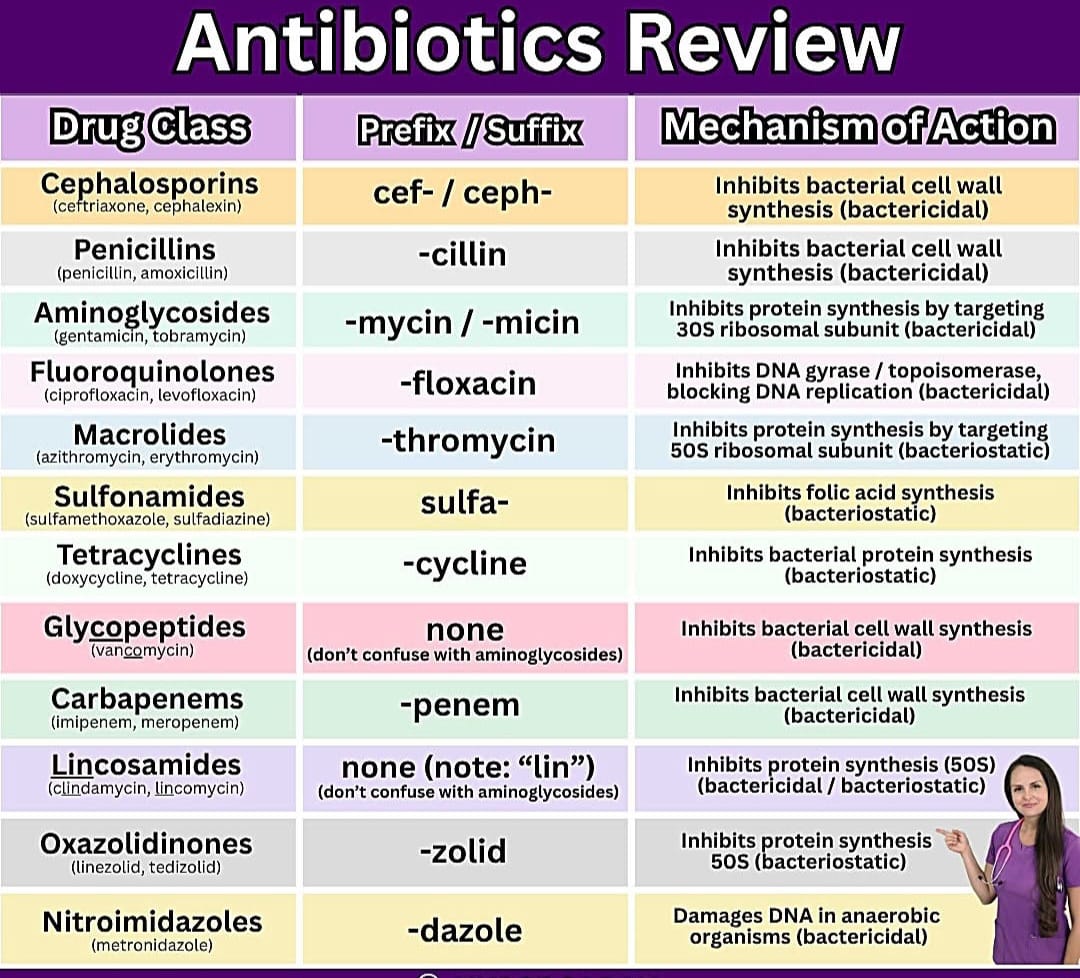 Antibiotics Review – Drug Classes, Prefixes/Suffixes & Mechanisms of Action