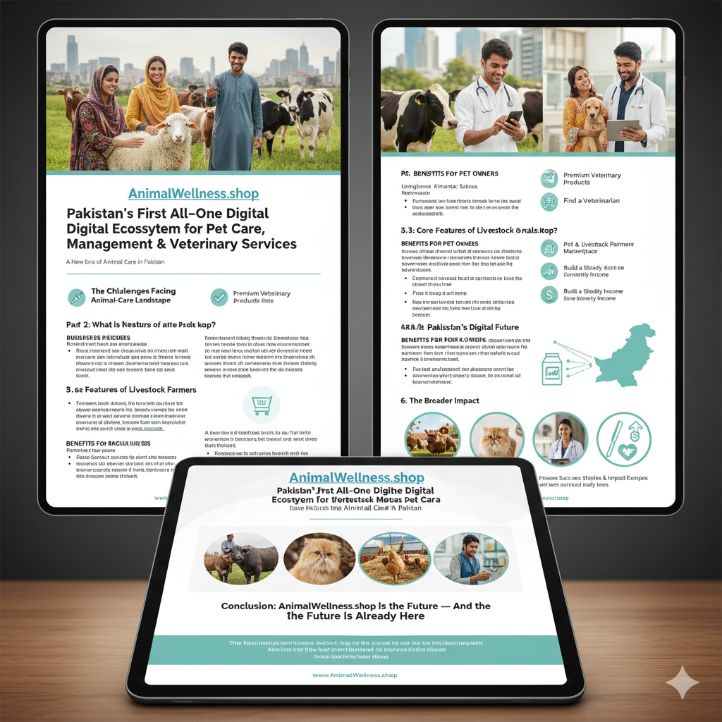 AnimalWellness.shop: Pakistan ’ s First All-in-One Digital Ecosystem for Pet Care, Livestock Management & Veterinary Services