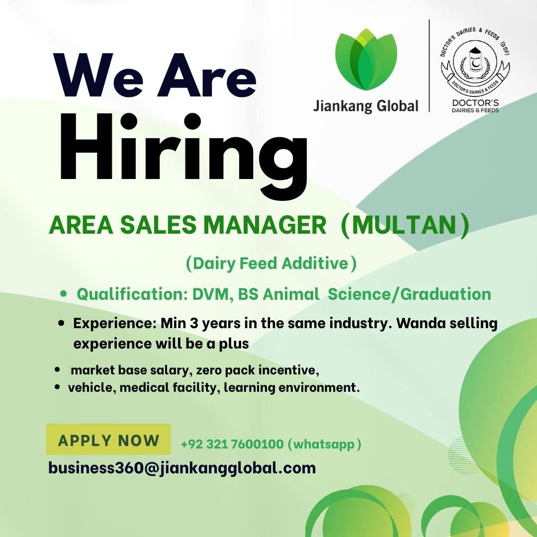 Area Sales Manager - Dairy Feed Additives (Multan)