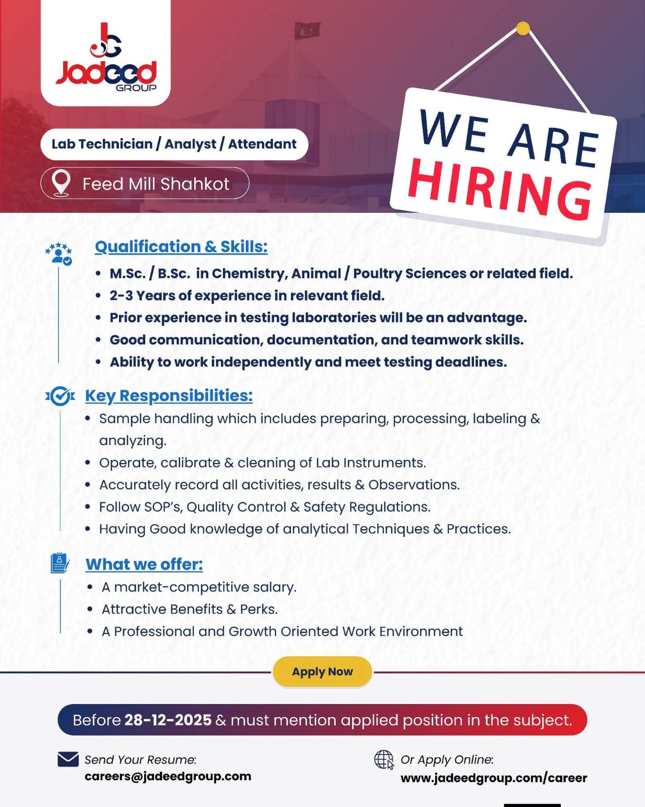 Lab Technician / Analyst / Attendant