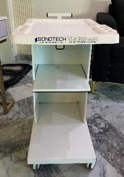 Large Fiber top and steel base Ultrasound trolley