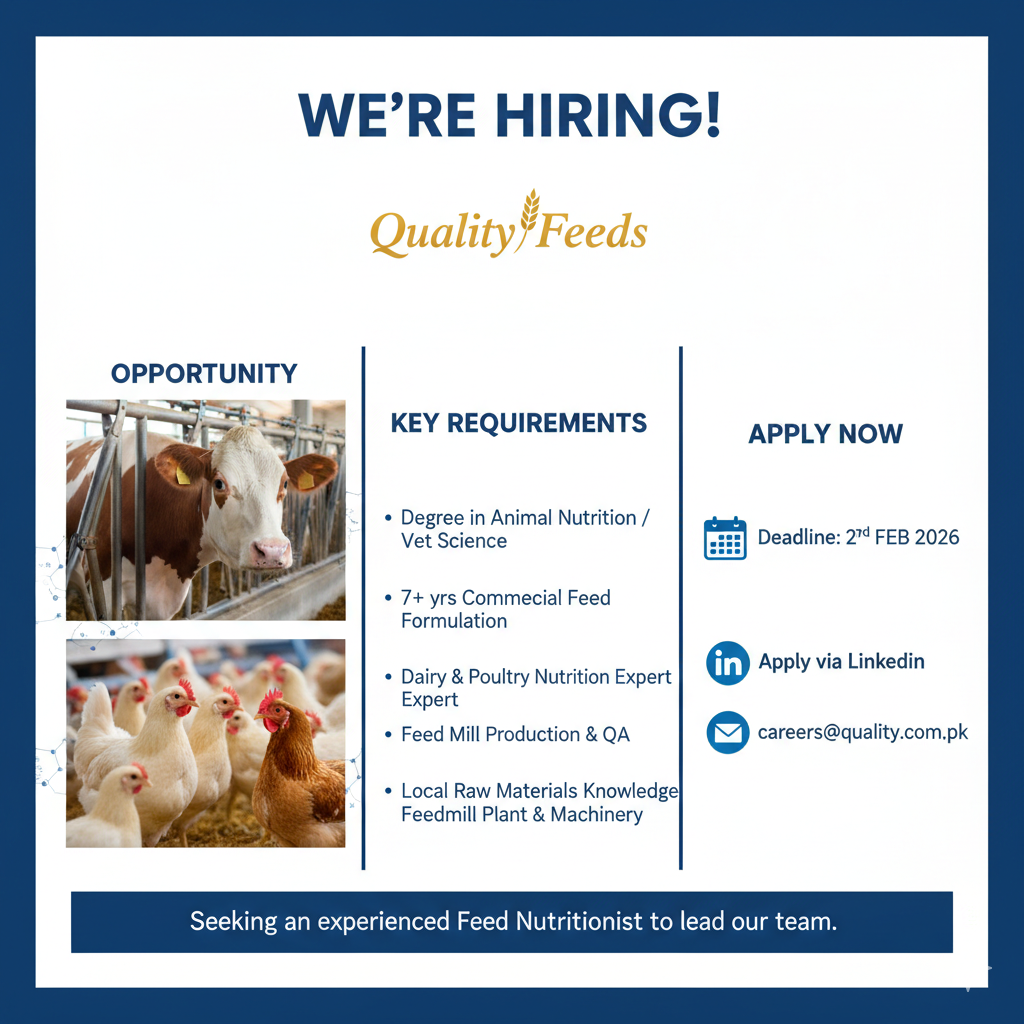Quality Feeds is looking for an experienced Feed Nutritionist 