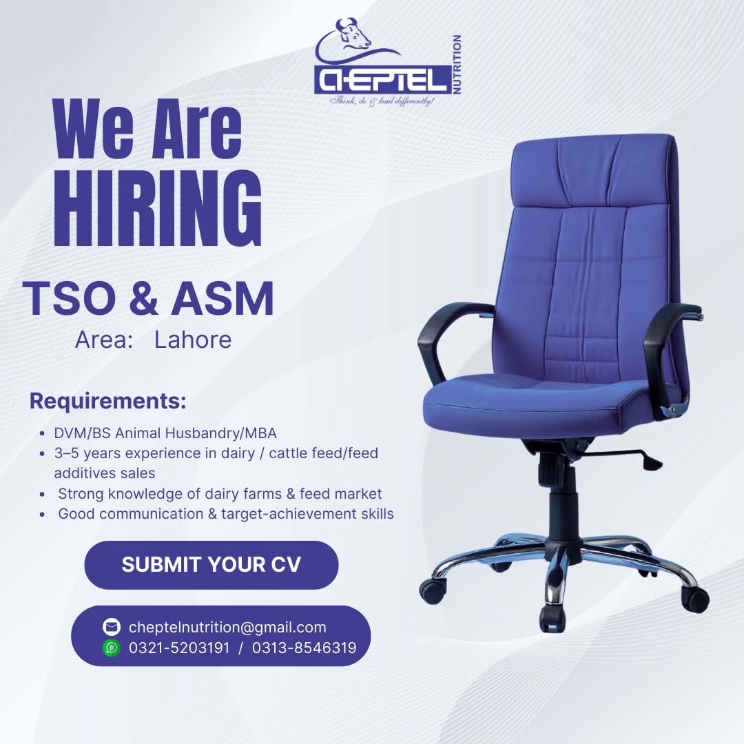 We Are Hiring TSO & ASM Area: Lahore