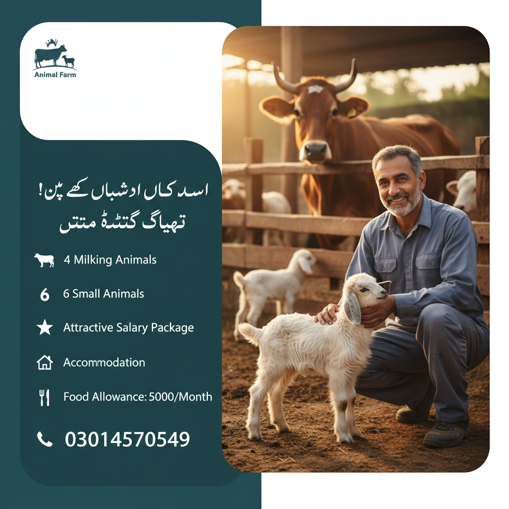Animal Farm k liay Farm Attendant chahiay