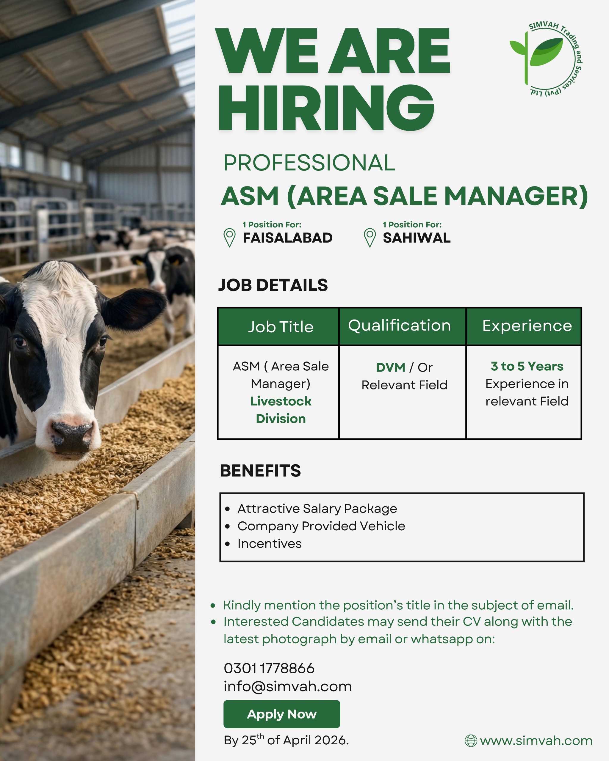 WE ARE HIRING  PROFESSIONAL ASM (AREA SALE MANAGER)