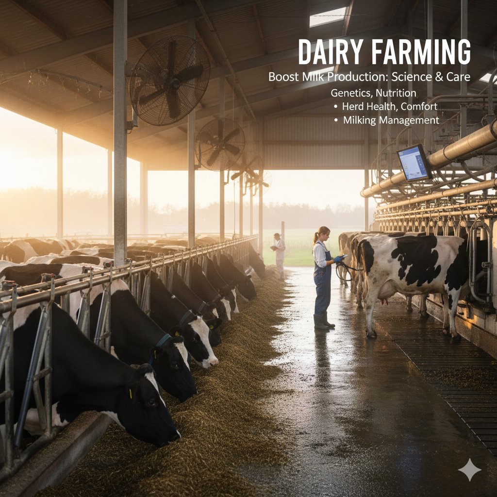 Increasing milk production in dairy farming 