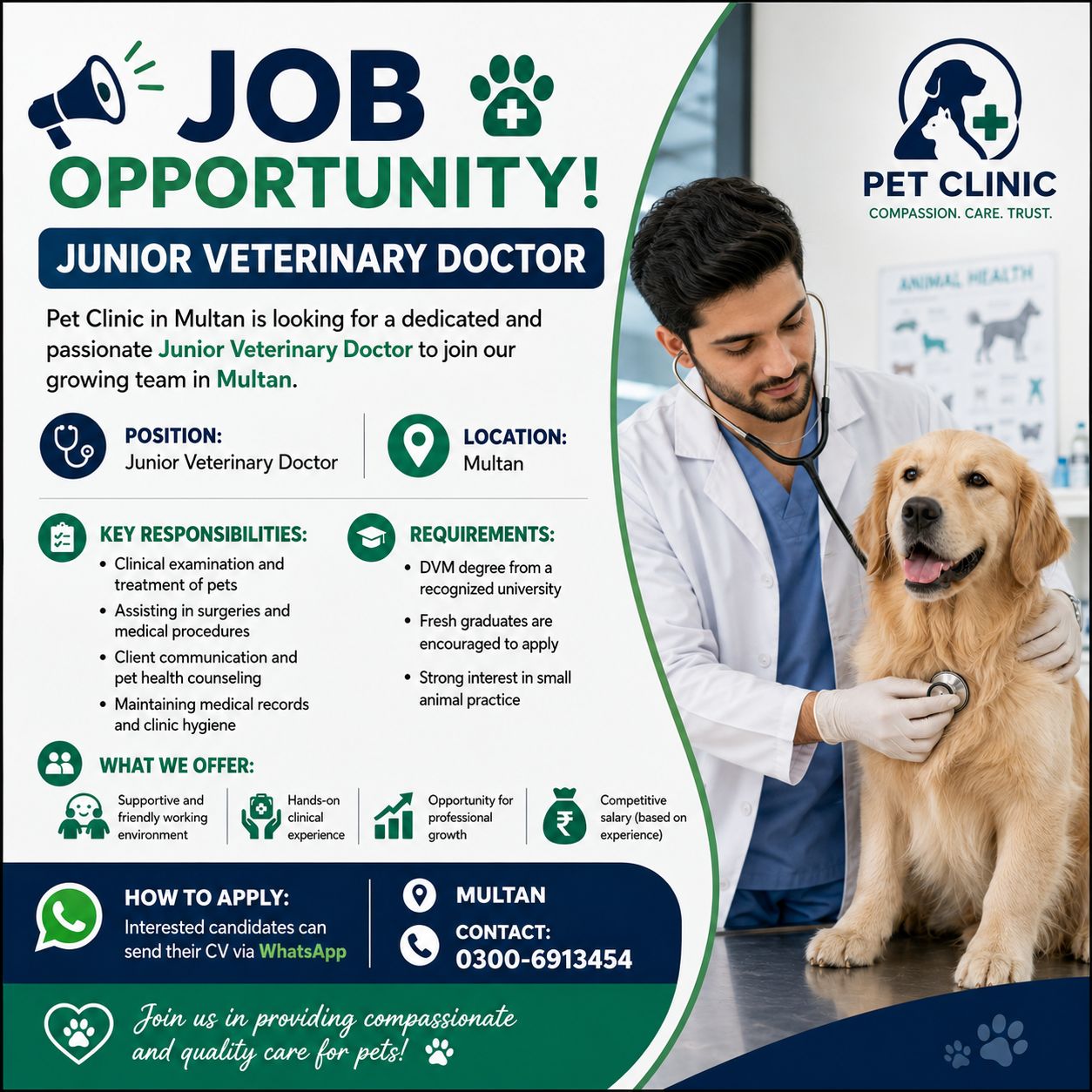 Junior Veterinary Doctor - Lahore