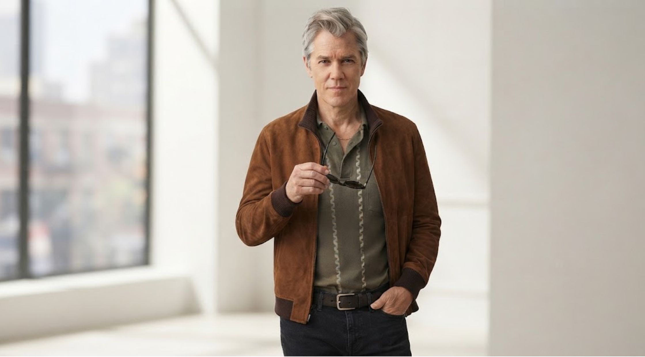 How to Get the Lucky Timothy Olyphant Brown Suede Leather Jacket Look