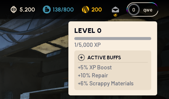 WIPED ACCOUNT + BUFFS + LEVEL 1 + 0 BLUEPRINTS OUT OF 75 + RESOURCES + 5K COINS + 200 DONATE