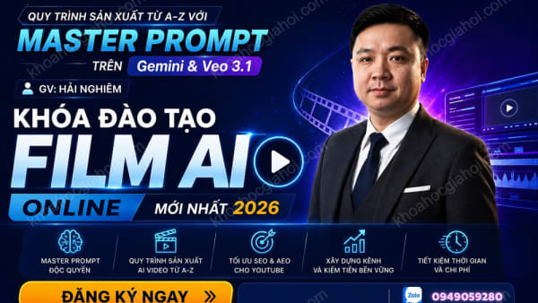 Khóa Đào Tạo Film AI Online Mới Nhất – Hải Nghiêm – Quy Trình Từ A–Z Với Master Prompt Trên Gemini & Veo 3.1