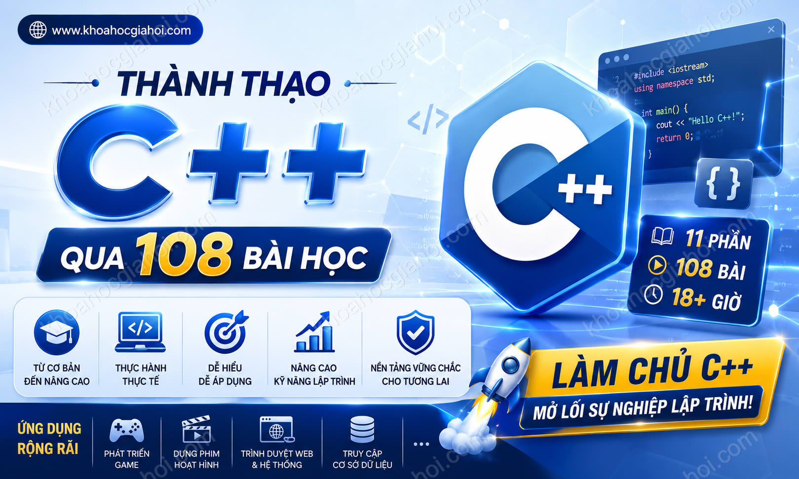 Khóa Học Thành Thạo C++ Qua 108 Bài Học