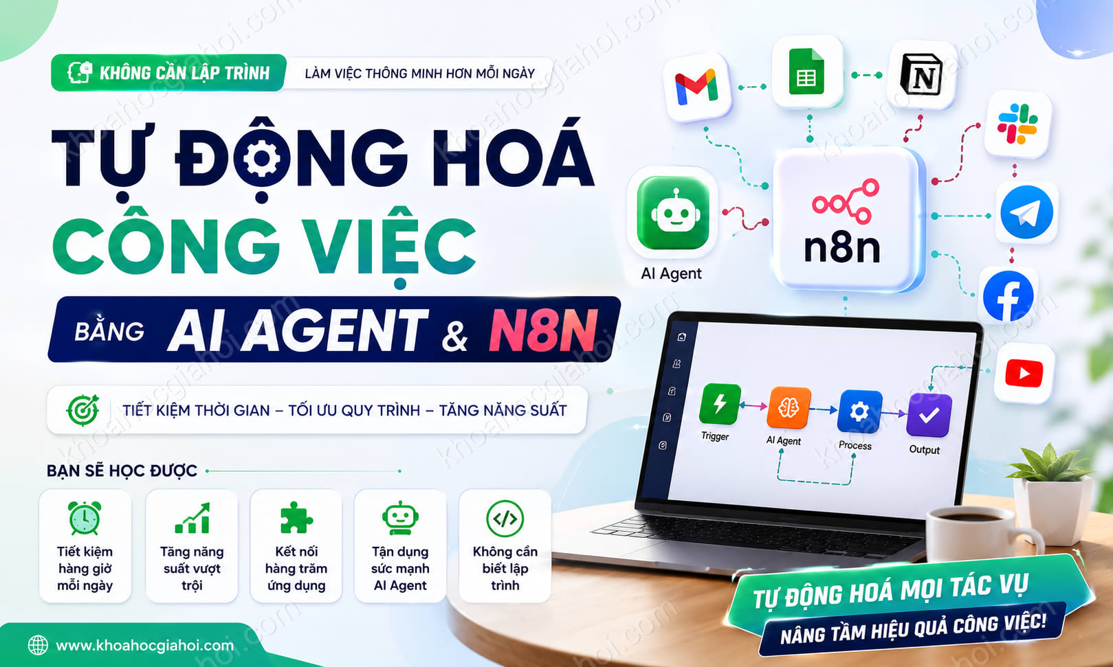 Khóa Học Tự Động Hoá Công Việc Bằng AI Agent Và N8N