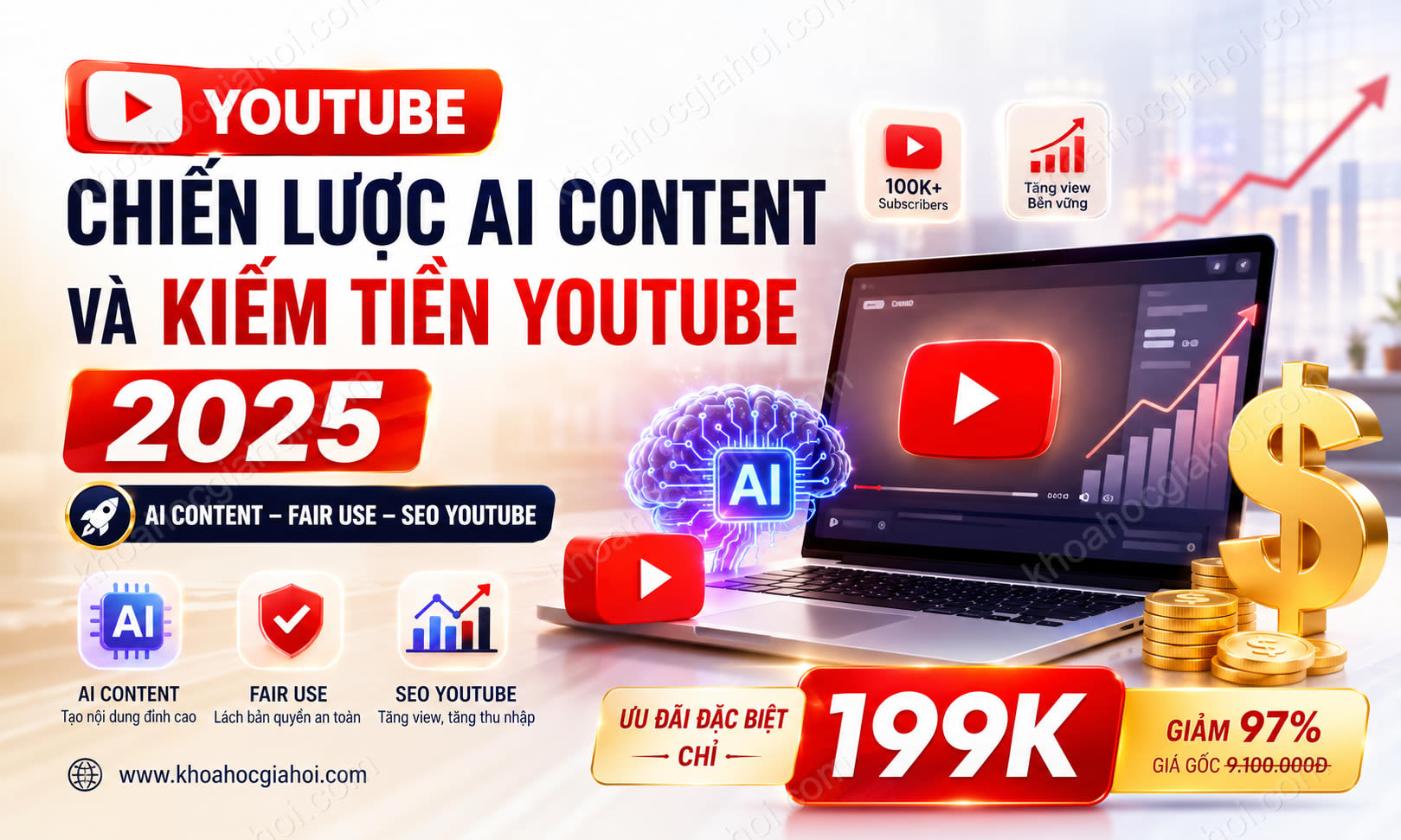 Khóa Học Youtube - Chiến Lược AI Content & Kiếm Tiền Youtube 2025 - Vũ Văn Thắng Khóa Học Youtube - Chiến Lược AI Content & Kiếm Tiền Youtube 2025 - Vũ Văn Thắng