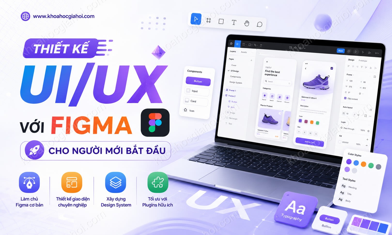 Khóa Học Thiết Kế UI/UX Với Công Cụ Figma Cho Người Mới Bắt Đầu Khóa Học Thiết Kế UI/UX Với Công Cụ Figma Cho Người Mới Bắt Đầu
