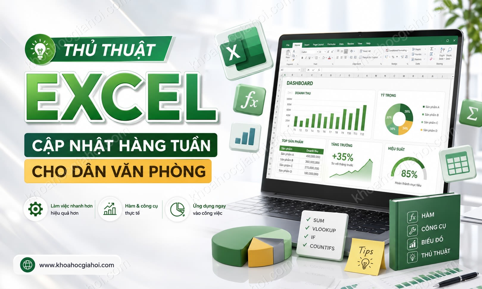 Khóa Học Thủ Thuật Excel Cập Nhật Hàng Tuần Cho Dân Văn Phòng