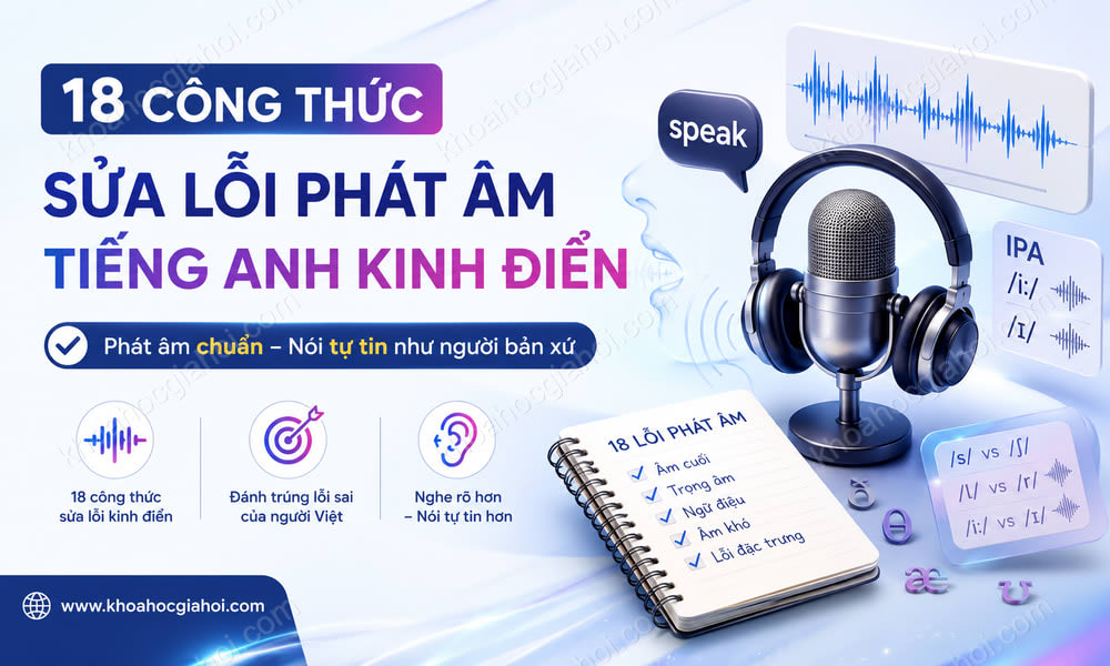 Khóa Học 18 Công Thức Sửa Lỗi Phát Âm Tiếng Anh Kinh Điển Cho Người Việt