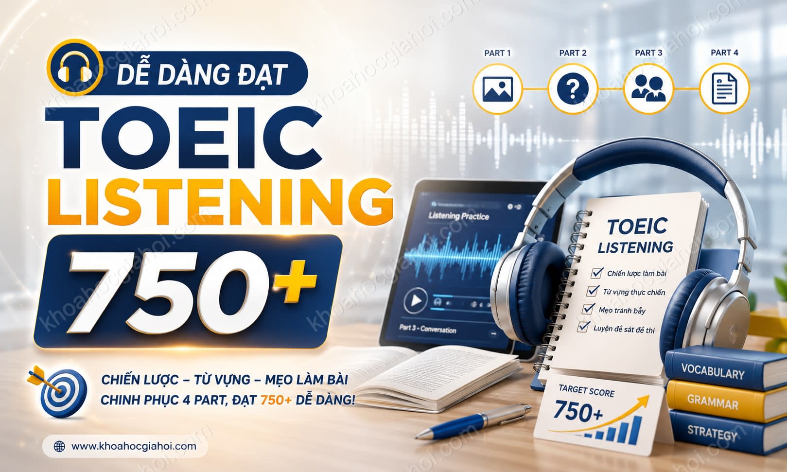 Khóa Học Dễ Dàng Đạt Toeic Listening 750+ Khóa Học Dễ Dàng Đạt Toeic Listening 750+