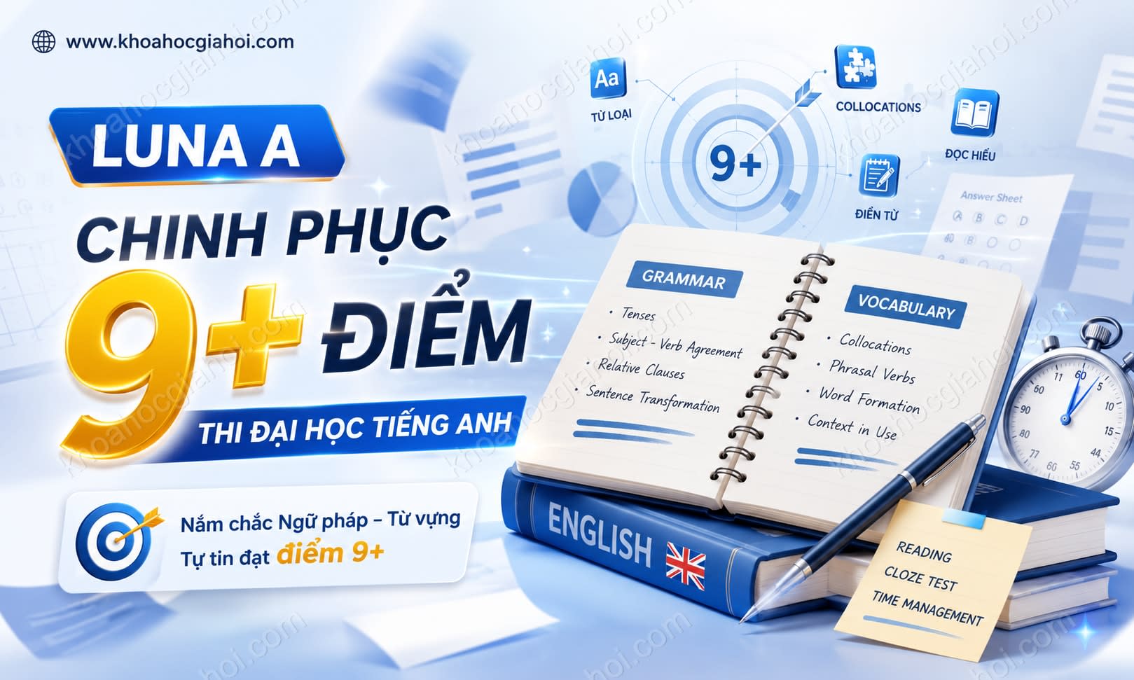 Khóa Học Luna A: Chinh Phục 9 Điểm Thi Đại Học Môn Tiếng Anh I