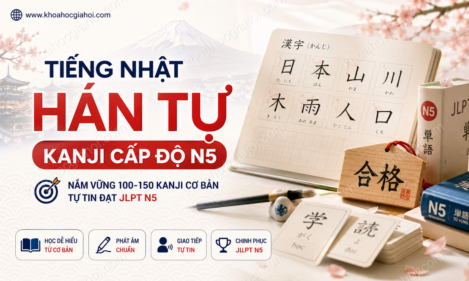 Khóa Học Tiếng Nhật Hán Tự - Kanji Cấp Độ N5
