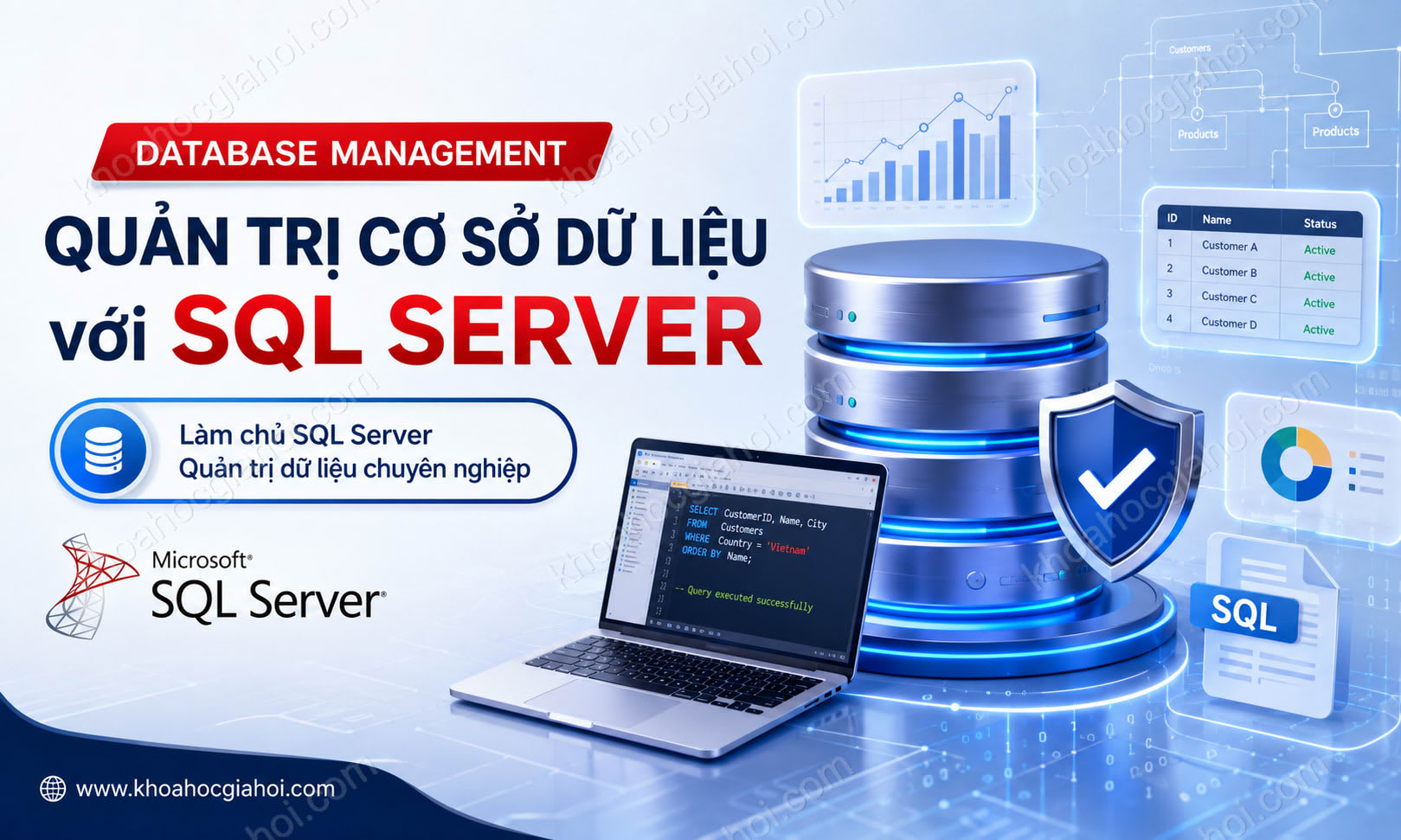 Khóa học Database Management: Quản trị cơ sở dữ liệu với SQL Server