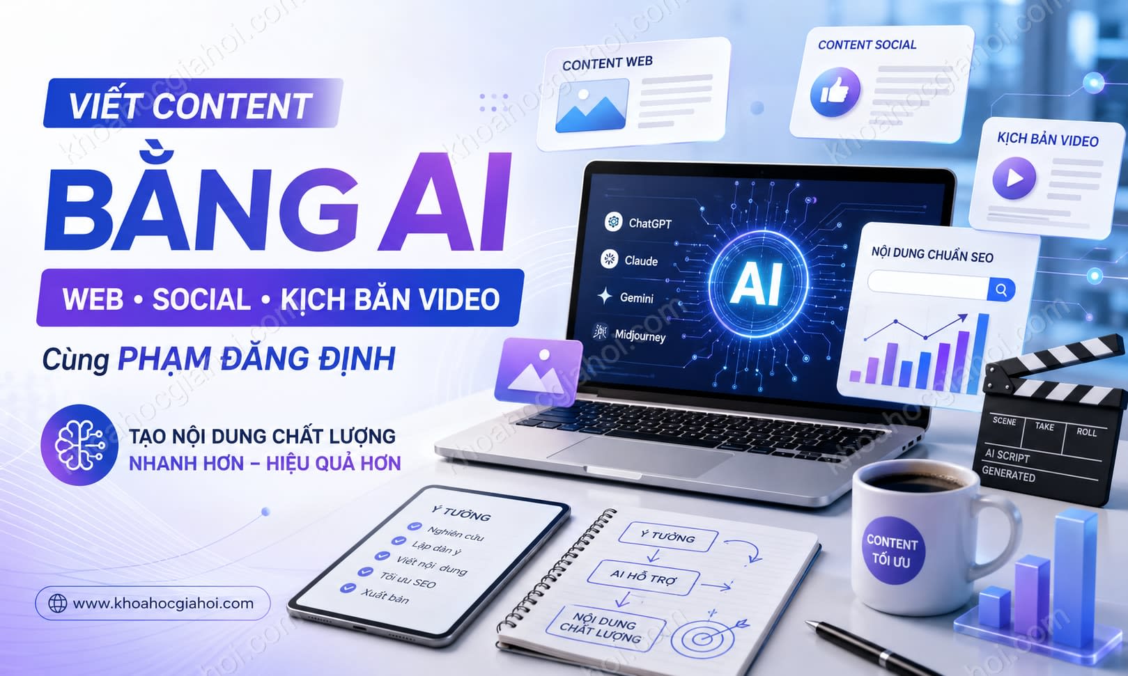 Khóa Học Viết Content Bằng AI [Content Web, Social, Kịch Bản Video] Cùng Phạm Đăng Định