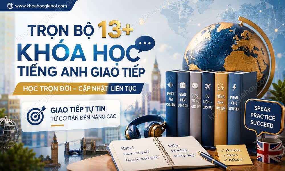 Trọn Bộ 13+ Khóa Học Tiếng Anh Giao Tiếp – Học Trọn Đời, Cập Nhật Liên Tục Miễn Phí