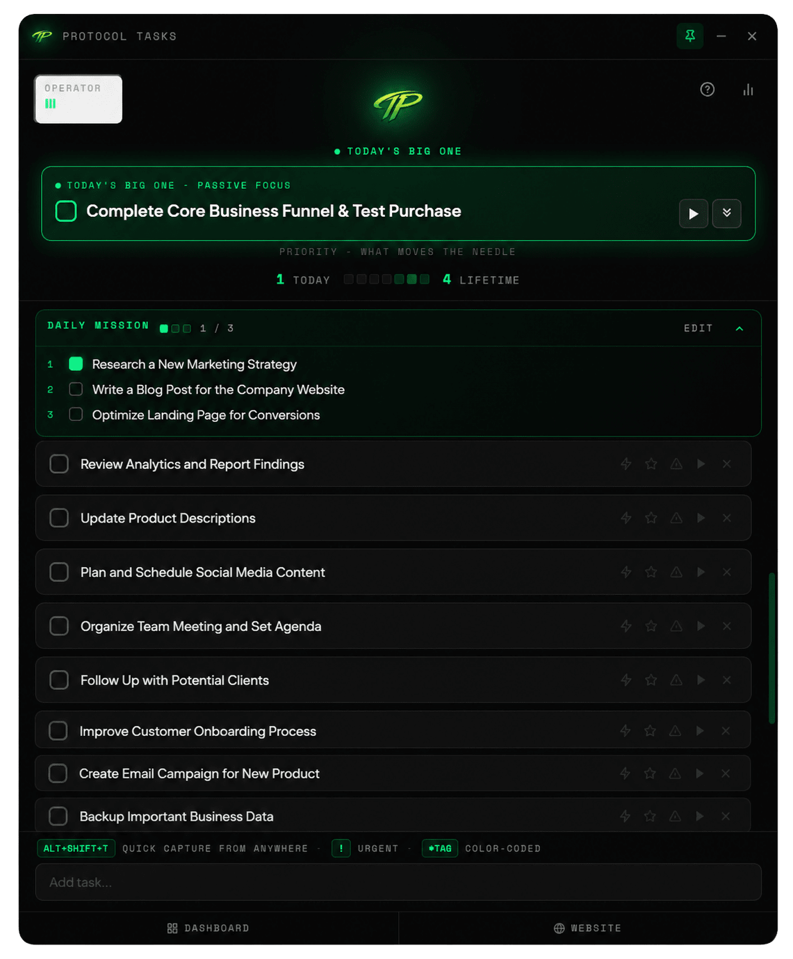 Protocol Tasks desktop app