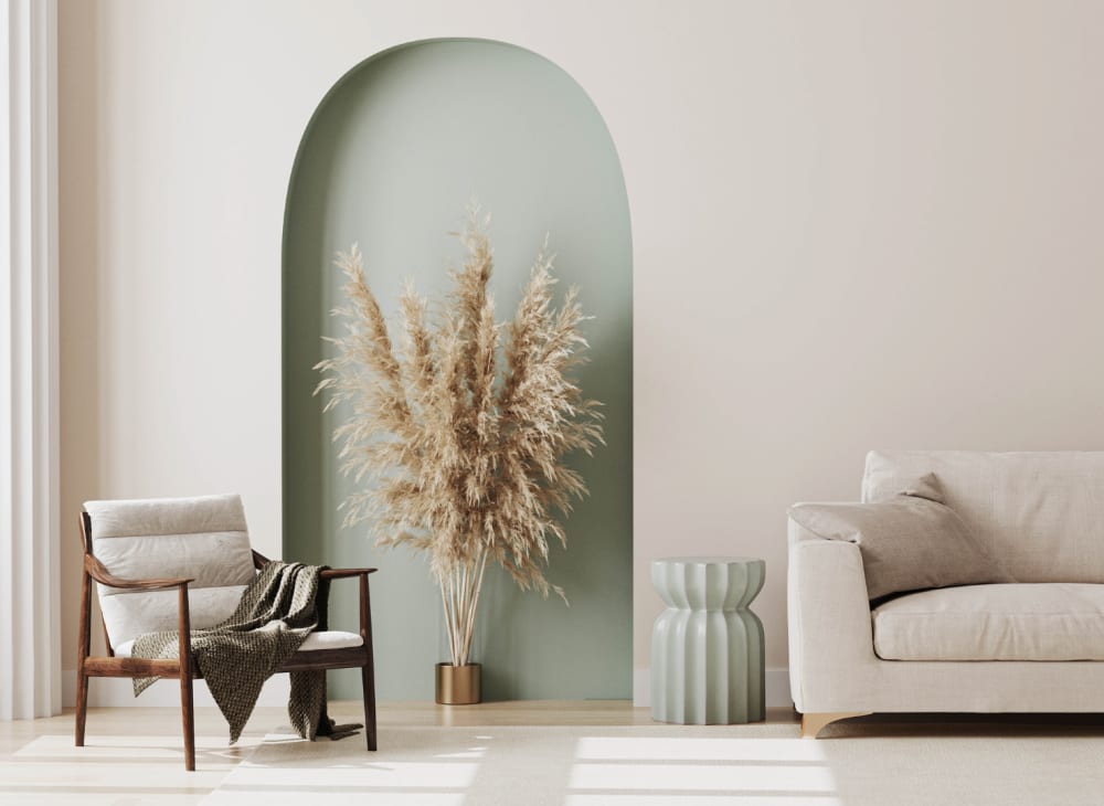Warm, calm British living room interior