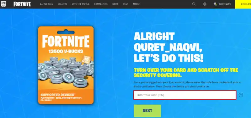 fortnite v bucks gift card