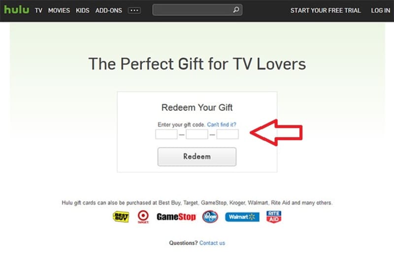 How to redeem Hulu Gift Cards