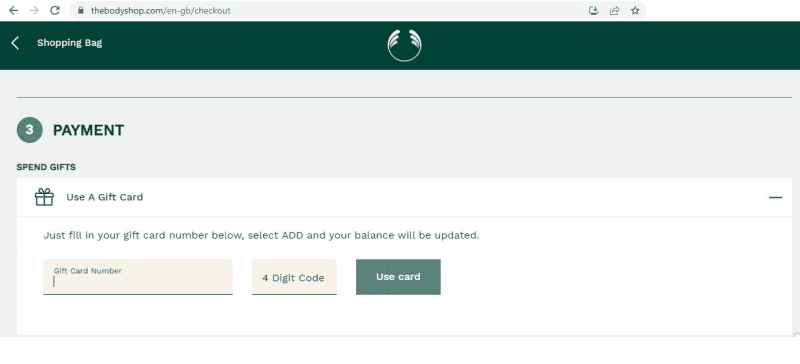 Redeem Body Shop Gift Cads Online