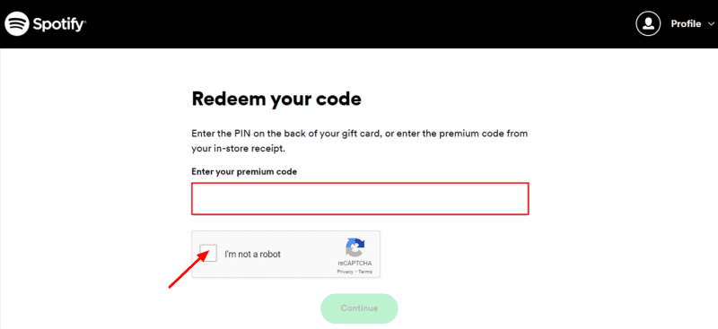 Redeem Spotify Gift Card