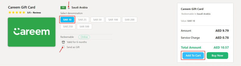 how to get Careem Gift Cards