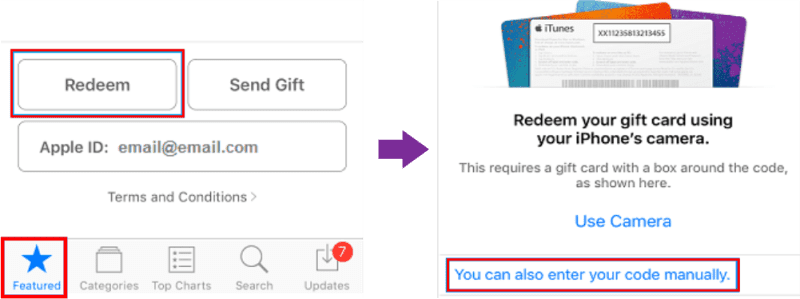 Redeem itunes Gift Card