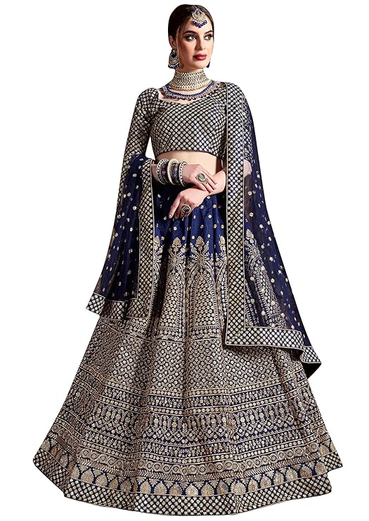 Divine International Trading Co Women's Bridal Wedding Raw Silk Dulhan Lehenga Choli With Dupatta