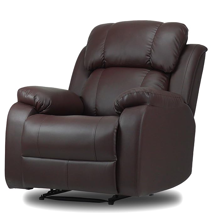 BigB Motorized Recliner – Premium Brown Leatherette Upholstery