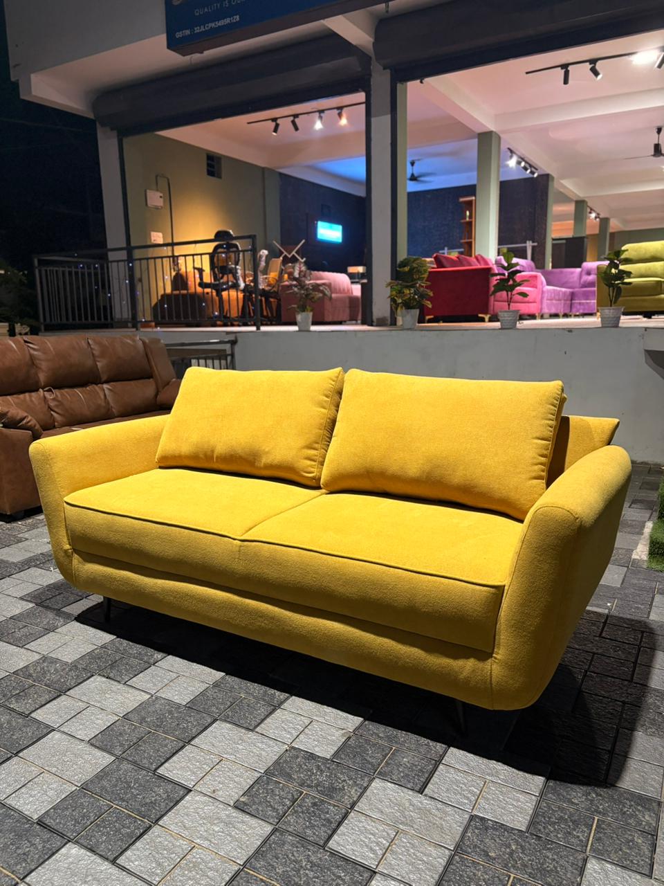 Premium Yellow Fabric Sofa