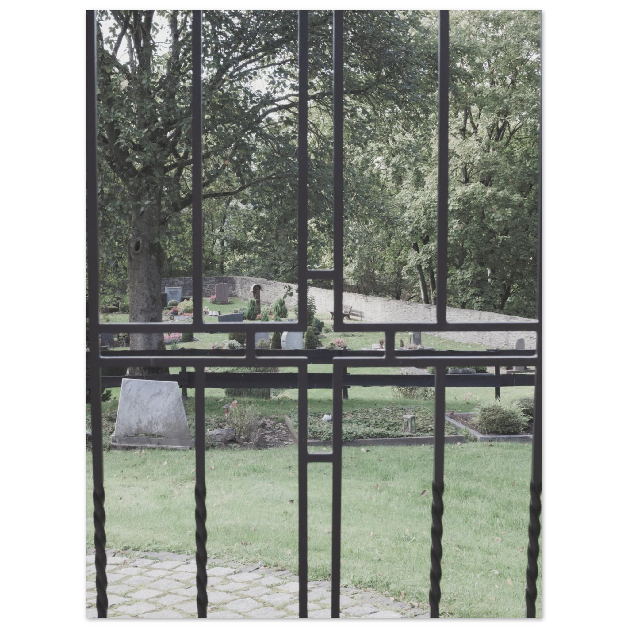 Cemetery Gate Near Schloss Burg With a Cross Photo Wall art a5541649-f246-47d0-9fe6-5f9727d391b9