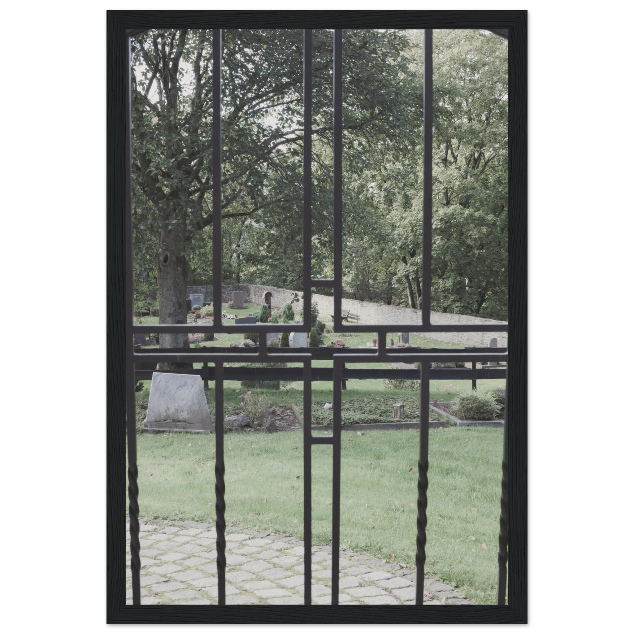 Cemetery Gate Near Schloss Burg With a Cross Photo Wall art 536698c8-9a58-4213-8e49-38cf09cf31ff